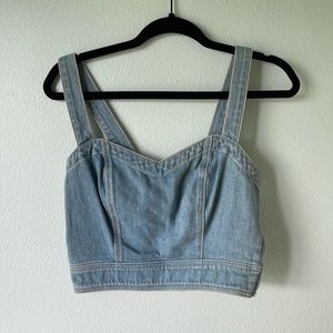 7 for all Mankind denim crop top